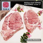 Beef TOPSIDE Australia MELTIQUE SAKA meltik (wagyu alike) daging rendang dendeng frozen SAIKORO DICED CUBED DADU cuts 4cm 1.5" (price/pack 500g 9-10pcs)